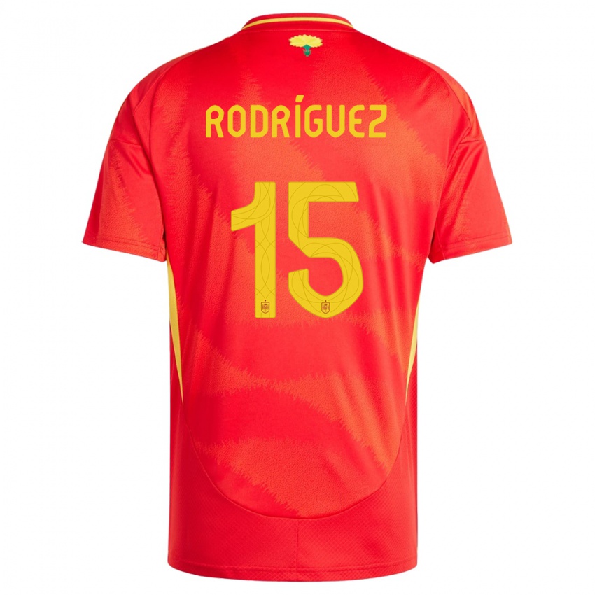 Criança Camisola Espanha Dani Rodriguez #15 Vermelho Principal 24-26 Camisa