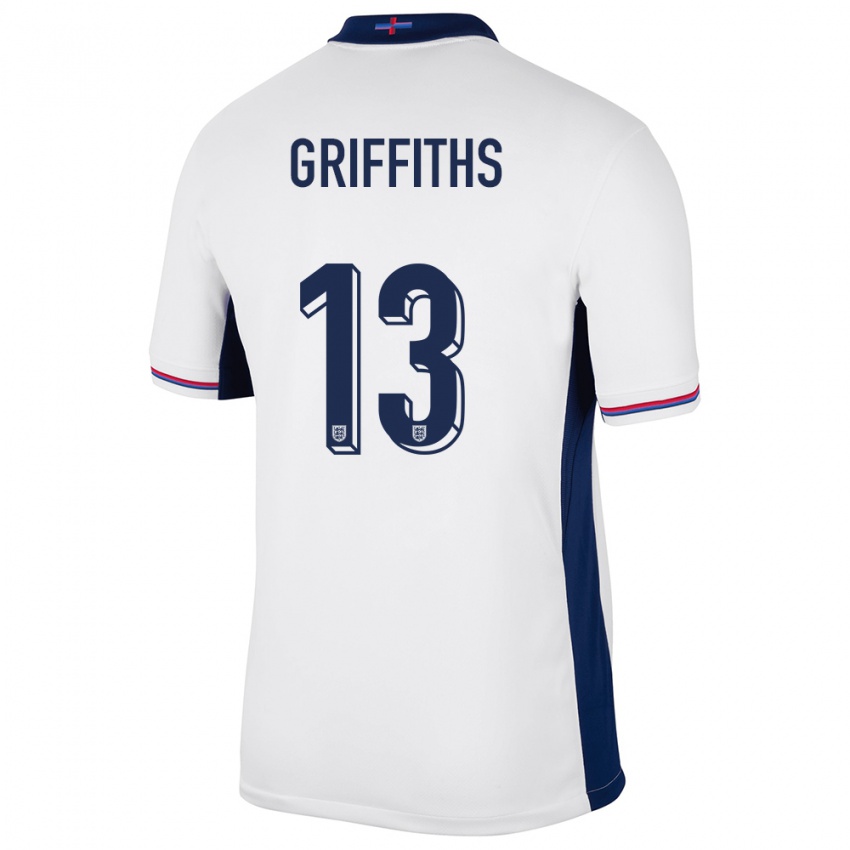 Criança Camisola Inglaterra Josh Griffiths #13 Branco Principal 24-26 Camisa