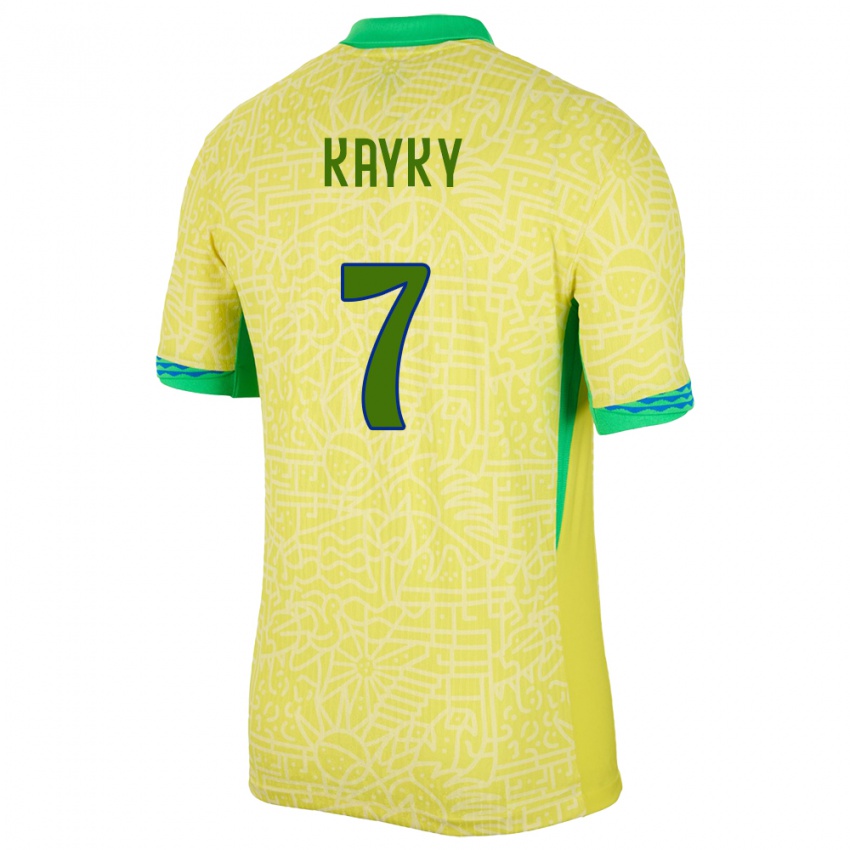 Criança Camisola Brasil Kayky #7 Amarelo Principal 24-26 Camisa
