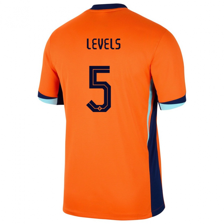 Criança Camisola Países Baixos Janou Levels #5 Laranja Principal 24-26 Camisa