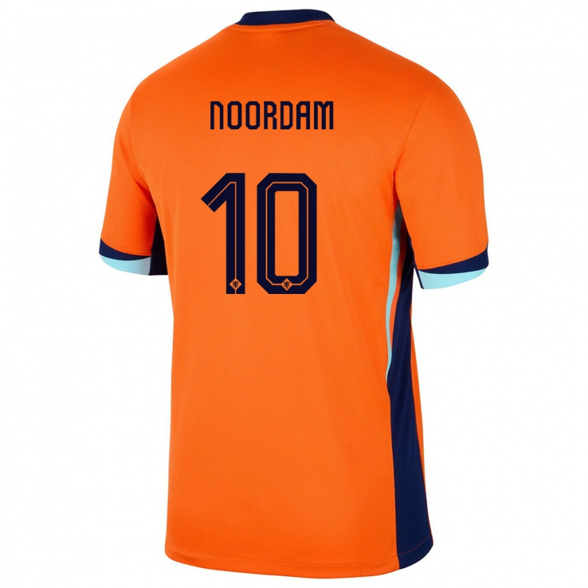 Criança Camisola Países Baixos Nadine Noordam #10 Laranja Principal 24-26 Camisa