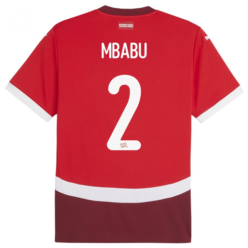 Criança Camisola Suiça Kevin Mbabu #2 Vermelho Principal 24-26 Camisa