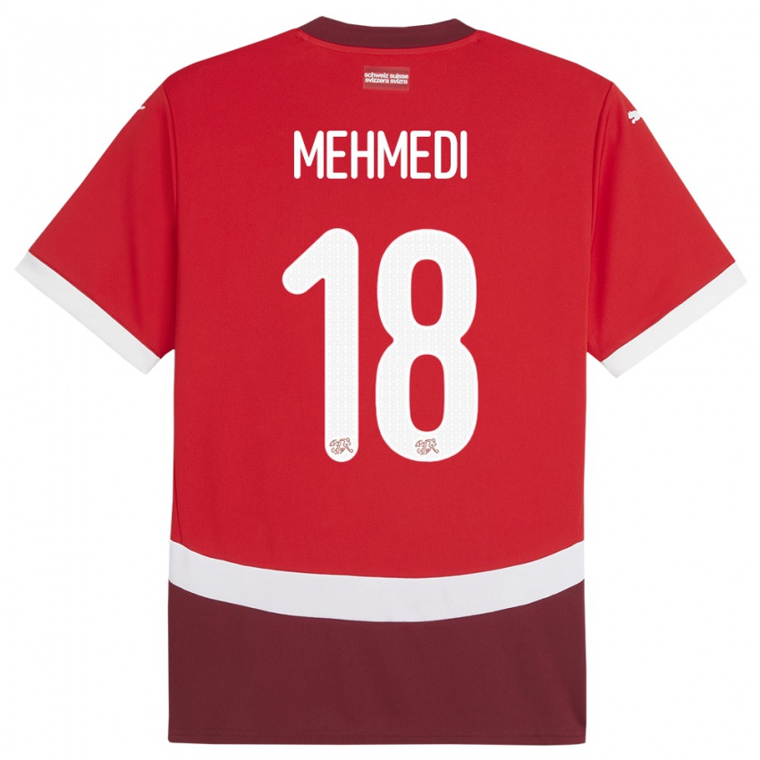 Criança Camisola Suiça Admir Mehmedi #18 Vermelho Principal 24-26 Camisa