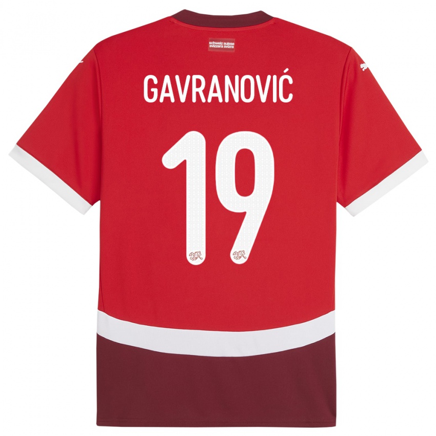 Criança Camisola Suiça Mario Gavranovic #19 Vermelho Principal 24-26 Camisa