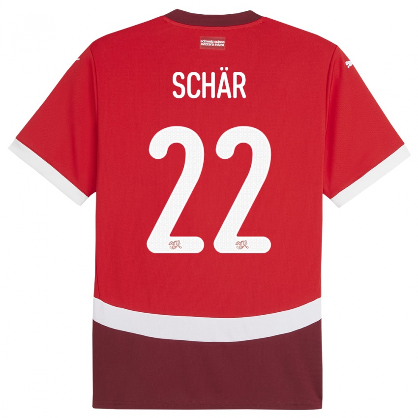 Criança Camisola Suiça Fabian Schar #22 Vermelho Principal 24-26 Camisa