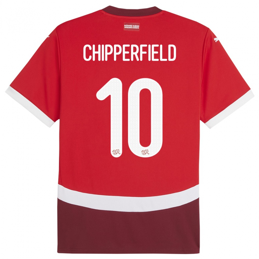 Criança Camisola Suiça Liam Chipperfield #10 Vermelho Principal 24-26 Camisa