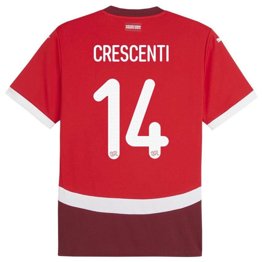 Criança Camisola Suiça Federico Crescenti #14 Vermelho Principal 24-26 Camisa