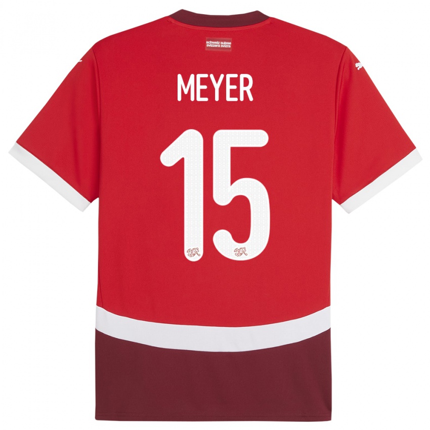 Criança Camisola Suiça Leny Meyer #15 Vermelho Principal 24-26 Camisa