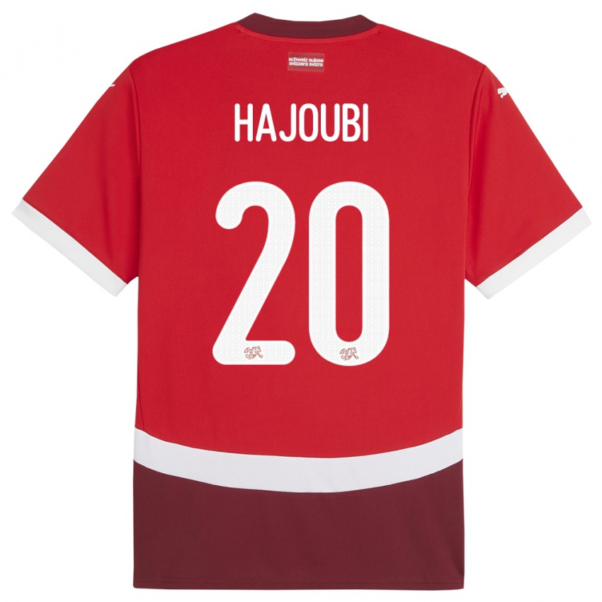Criança Camisola Suiça Amin Hajoubi #20 Vermelho Principal 24-26 Camisa