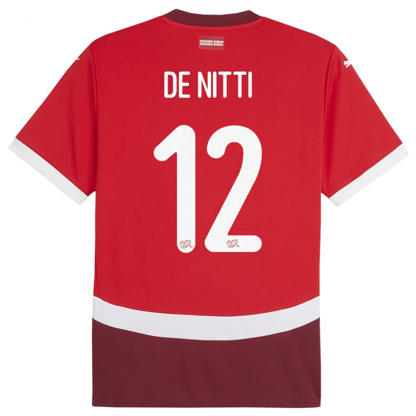 Criança Camisola Suiça Gianni De Nitti #12 Vermelho Principal 24-26 Camisa