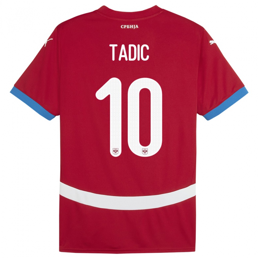 Criança Camisola Sérvia Dusan Tadic #10 Vermelho Principal 24-26 Camisa