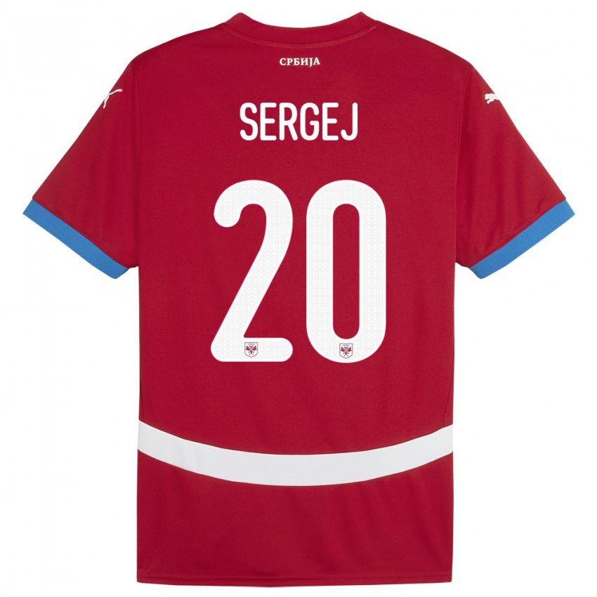 Criança Camisola Sérvia Sergej Milinkovic-Savic #20 Vermelho Principal 24-26 Camisa