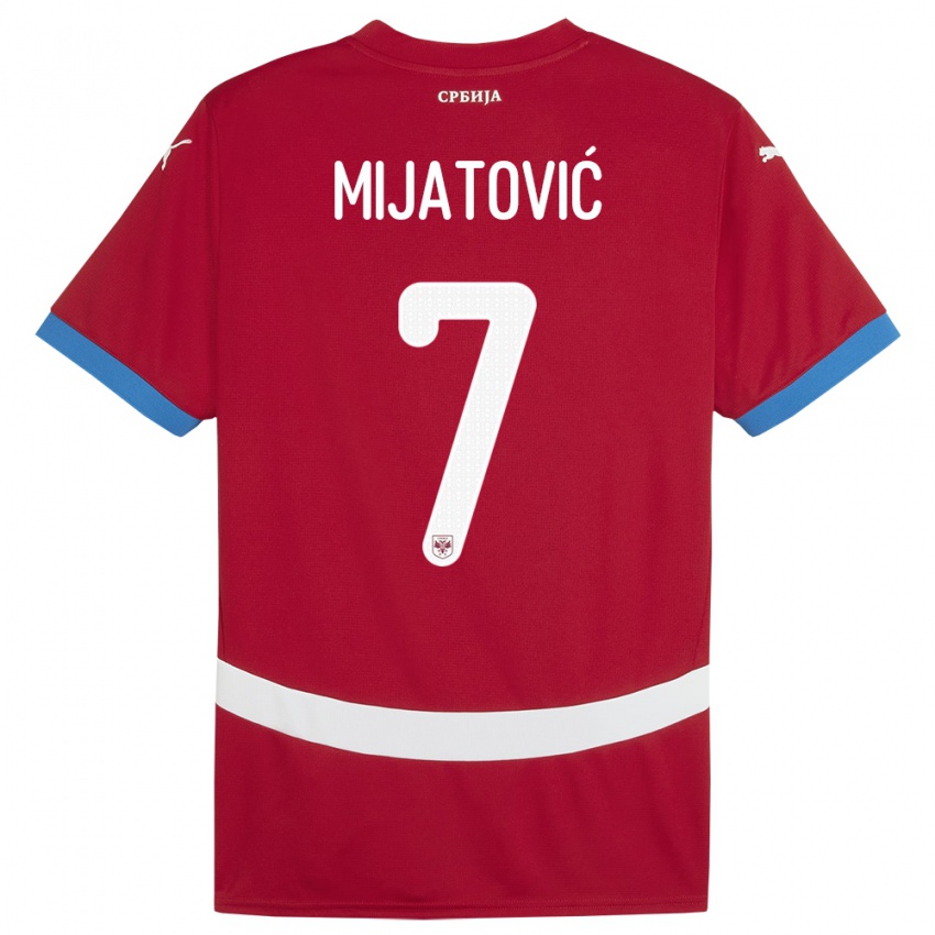 Criança Camisola Sérvia Milica Mijatovic #7 Vermelho Principal 24-26 Camisa