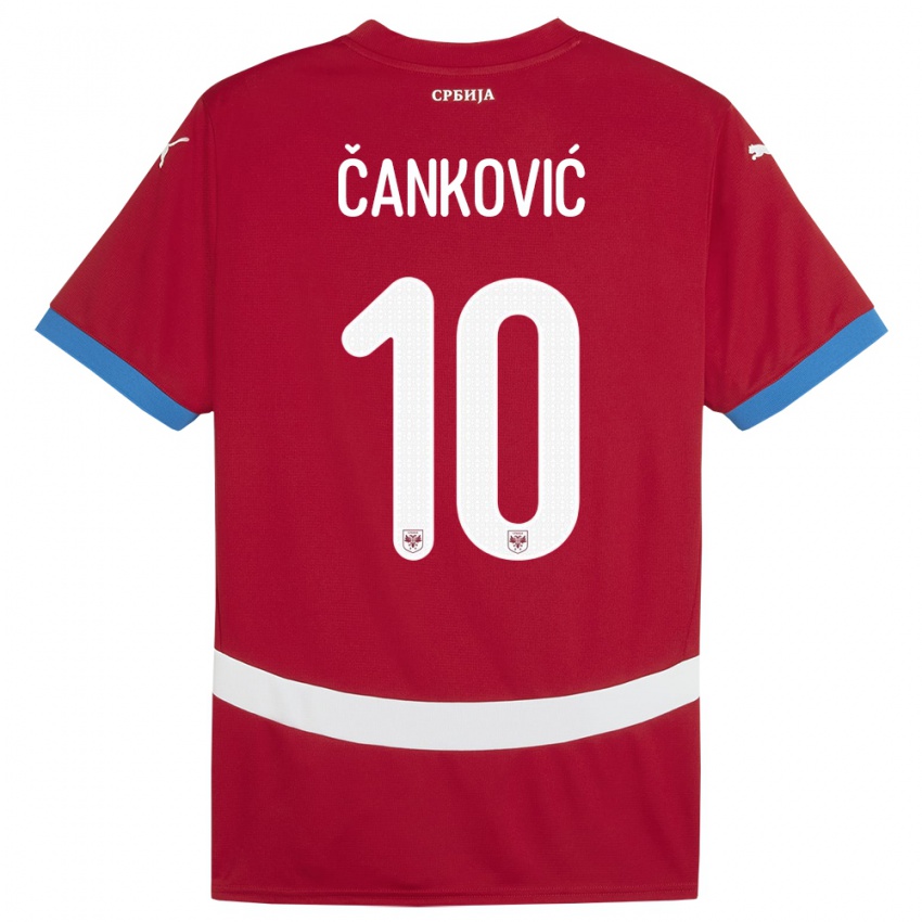 Criança Camisola Sérvia Jelena Cankovic #10 Vermelho Principal 24-26 Camisa