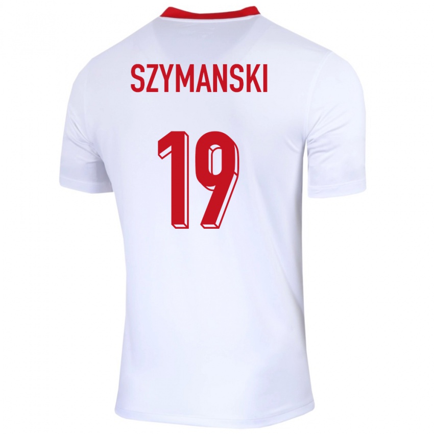 Criança Camisola Polónia Sebastian Szymanski #19 Branco Principal 24-26 Camisa