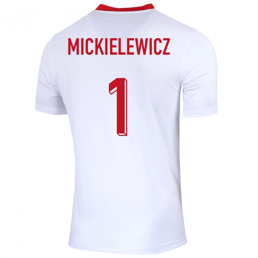 Criança Camisola Polónia Aleksander Mickielewicz #1 Branco Principal 24-26 Camisa