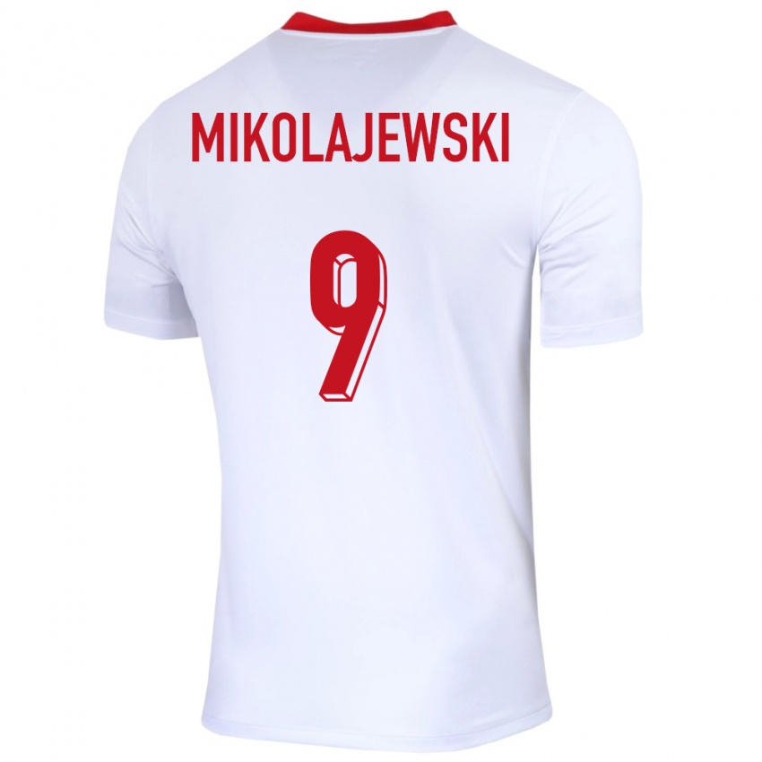 Criança Camisola Polónia Daniel Mikolajewski #9 Branco Principal 24-26 Camisa
