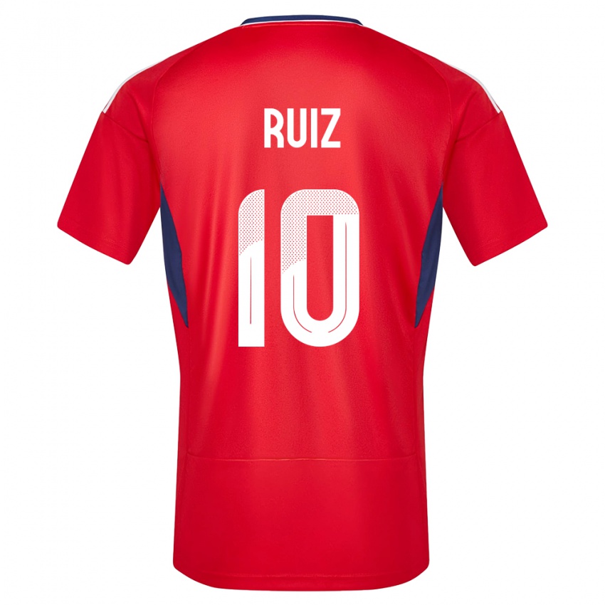 Criança Camisola Costa Rica Bryan Ruiz #10 Vermelho Principal 24-26 Camisa