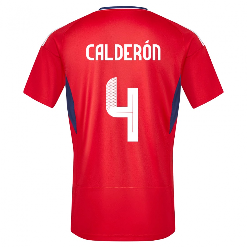 Criança Camisola Costa Rica Brandon Calderon #4 Vermelho Principal 24-26 Camisa
