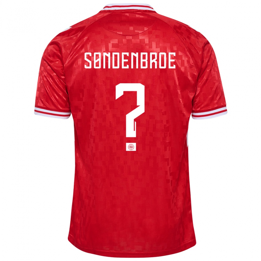 Criança Camisola Dinamarca Andreas Søndenbroe #0 Vermelho Principal 24-26 Camisa
