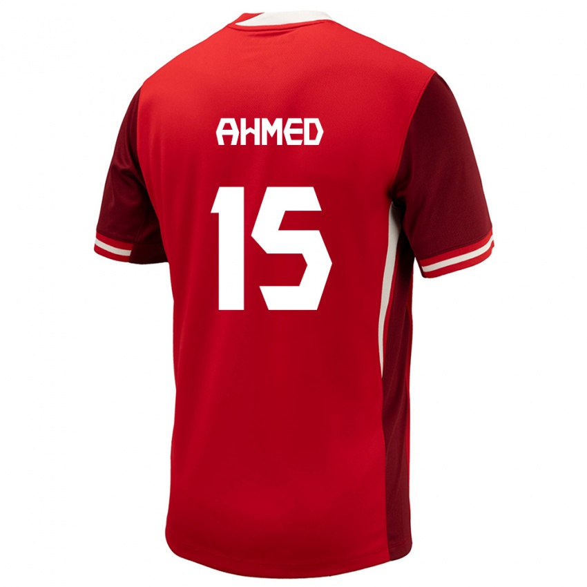 Criança Camisola Canadá Ali Ahmed #15 Vermelho Principal 24-26 Camisa