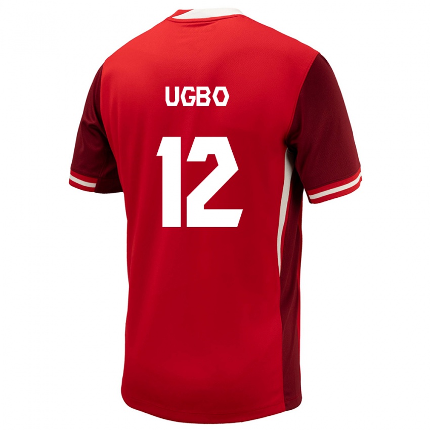 Criança Camisola Canadá Ike Ugbo #12 Vermelho Principal 24-26 Camisa