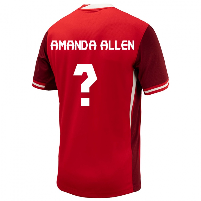 Criança Camisola Canadá Amanda Allen #0 Vermelho Principal 24-26 Camisa
