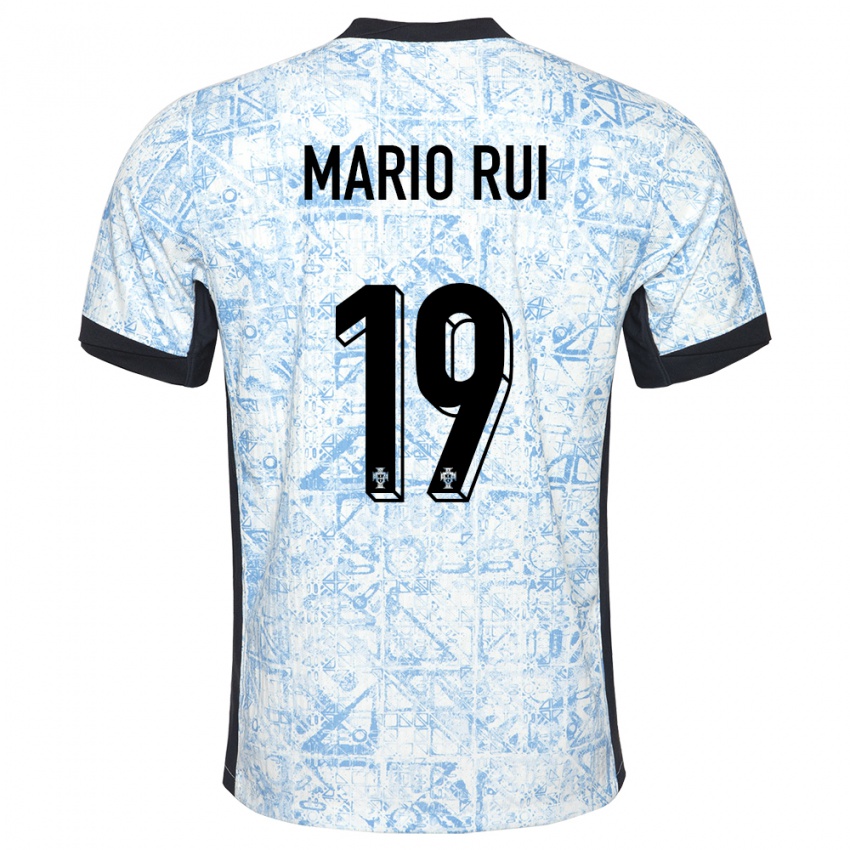 Criança Camisola Portugal Mario Rui #19 Azul Creme Alternativa 24-26 Camisa