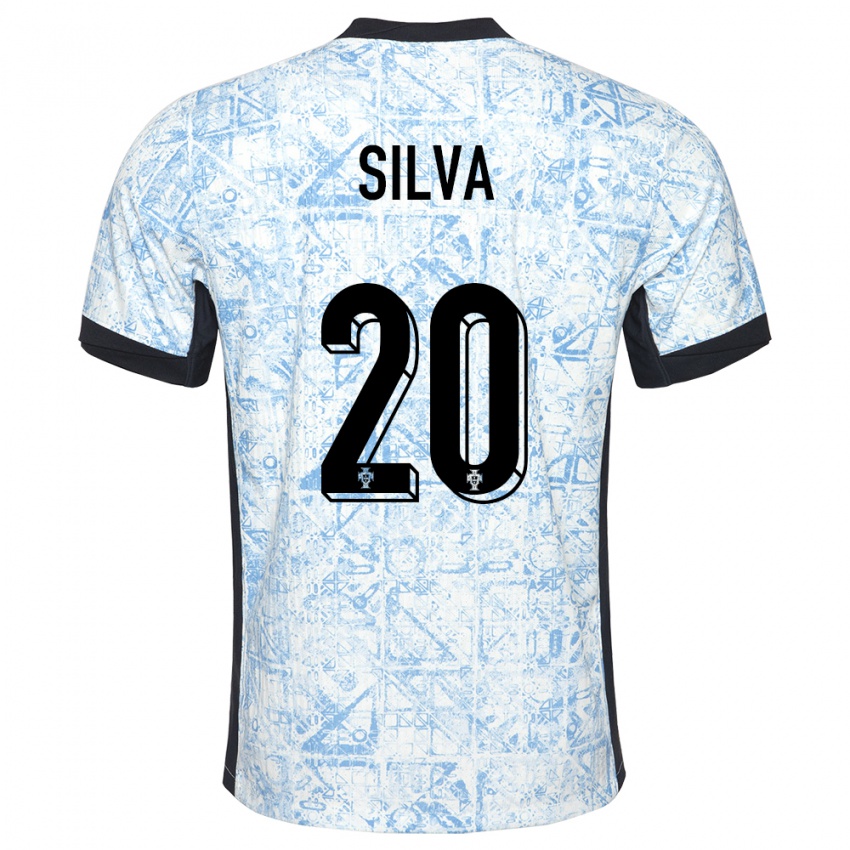 Criança Camisola Portugal Fabio Silva #20 Azul Creme Alternativa 24-26 Camisa