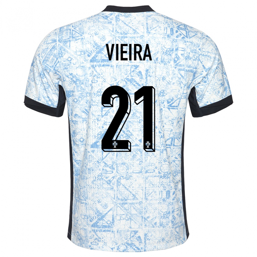 Criança Camisola Portugal Fabio Vieira #21 Azul Creme Alternativa 24-26 Camisa