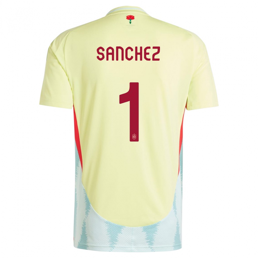 Criança Camisola Espanha Robert Sanchez #1 Amarelo Alternativa 24-26 Camisa