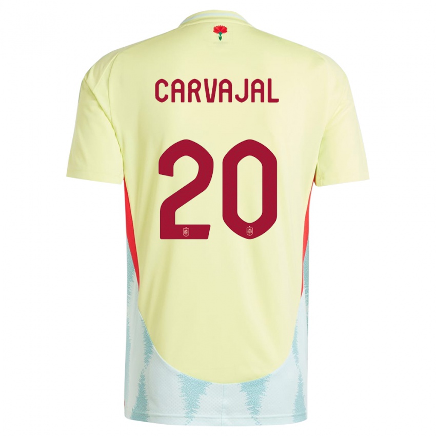 Criança Camisola Espanha Daniel Carvajal #20 Amarelo Alternativa 24-26 Camisa
