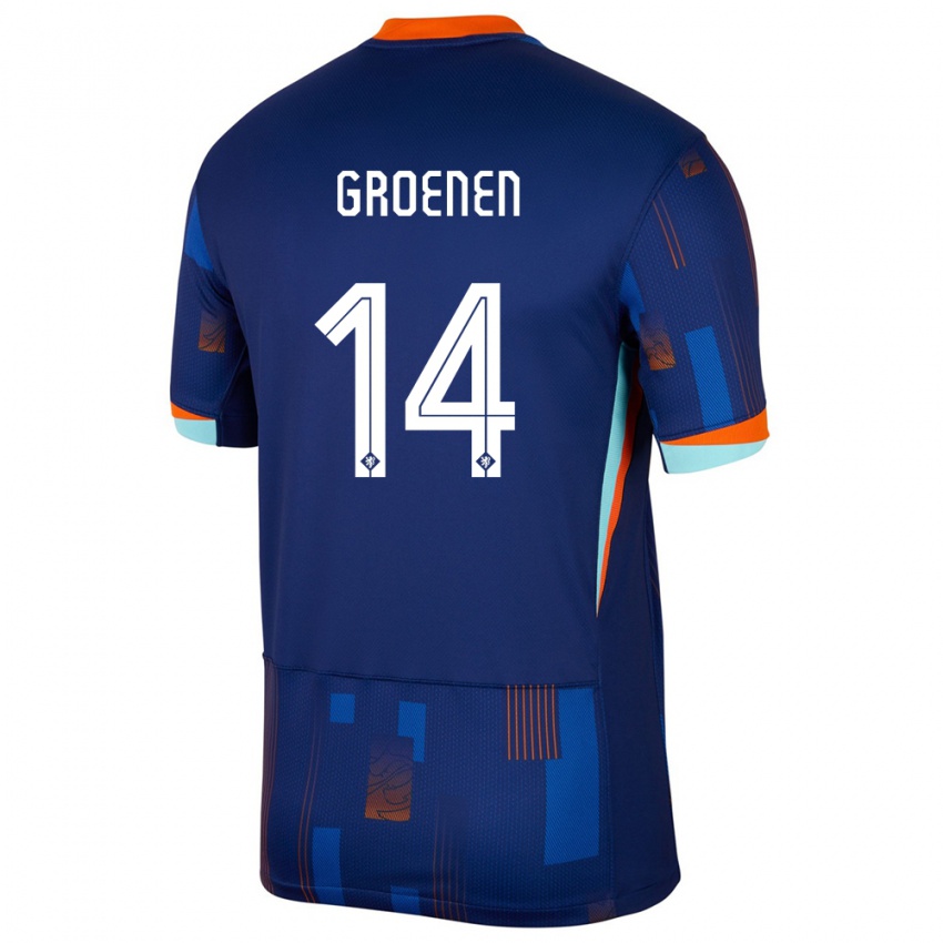 Criança Camisola Países Baixos Jackie Groenen #14 Azul Alternativa 24-26 Camisa