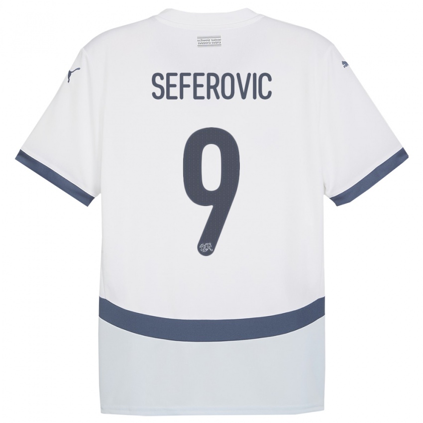 Criança Camisola Suiça Haris Seferovic #9 Branco Alternativa 24-26 Camisa