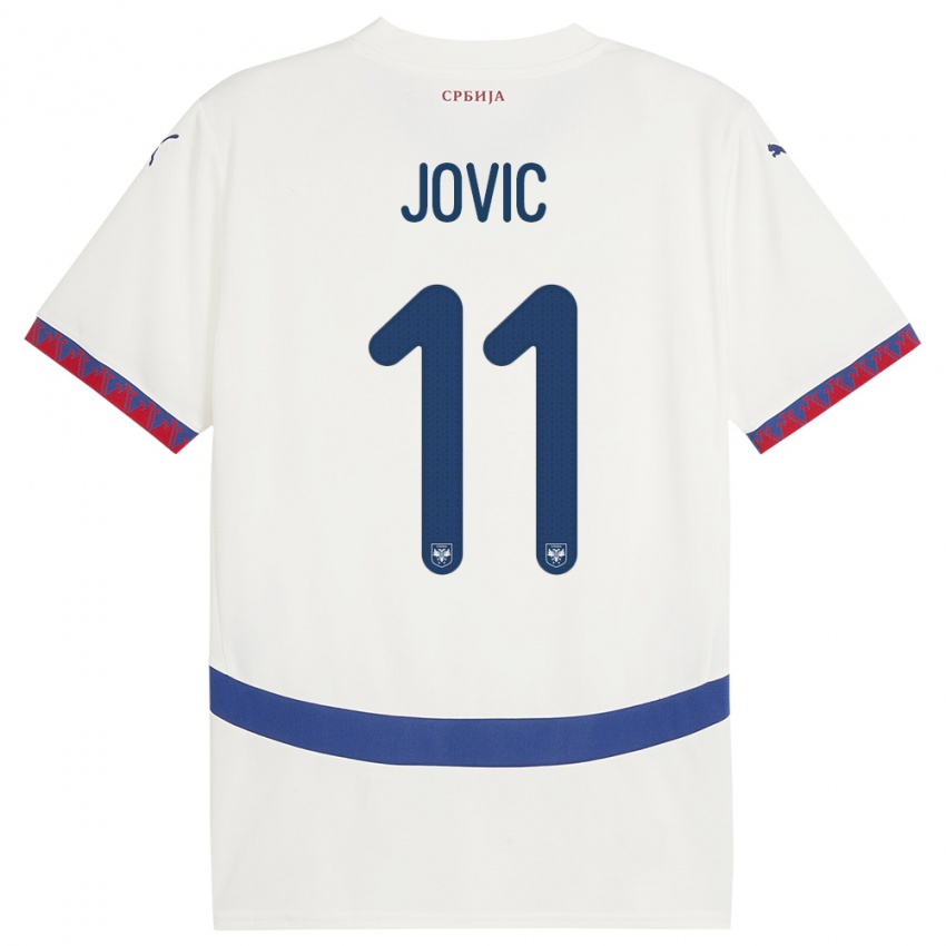 Criança Camisola Sérvia Luka Jovic #11 Branco Alternativa 24-26 Camisa