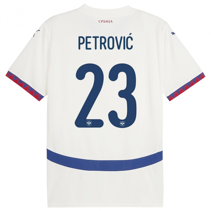 Criança Camisola Sérvia Jovana Petrovic #23 Branco Alternativa 24-26 Camisa