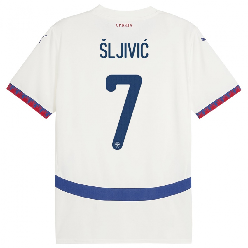 Criança Camisola Sérvia Jovan Sljivic #7 Branco Alternativa 24-26 Camisa