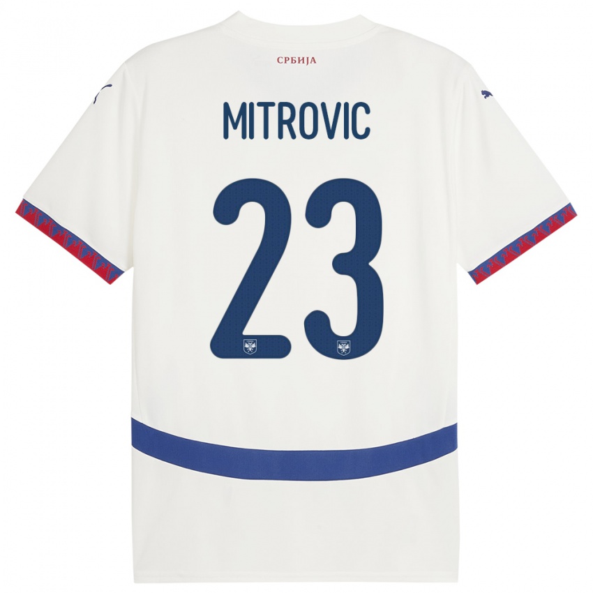 Criança Camisola Sérvia Vuk Mitrovic #23 Branco Alternativa 24-26 Camisa
