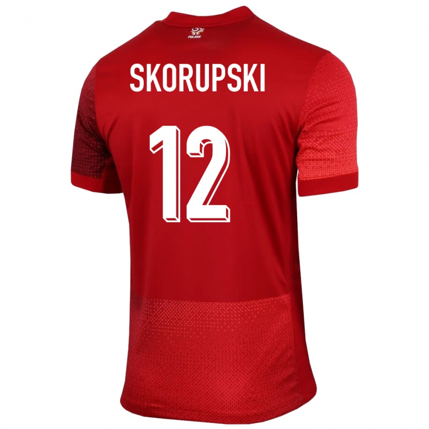 Criança Camisola Polónia Lukasz Skorupski #12 Vermelho Alternativa 24-26 Camisa