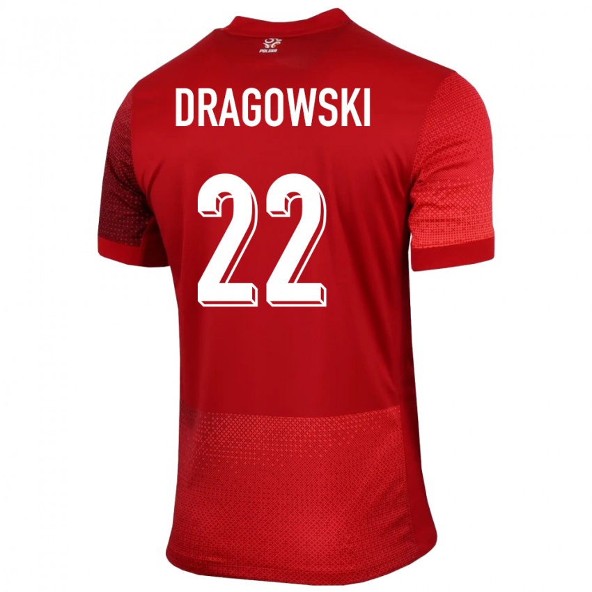 Criança Camisola Polónia Bartlomiej Dragowski #22 Vermelho Alternativa 24-26 Camisa