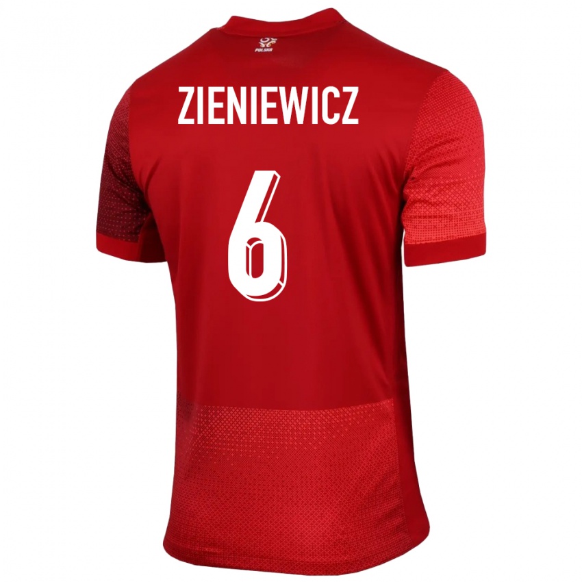 Criança Camisola Polónia Wiktoria Zieniewicz #6 Vermelho Alternativa 24-26 Camisa