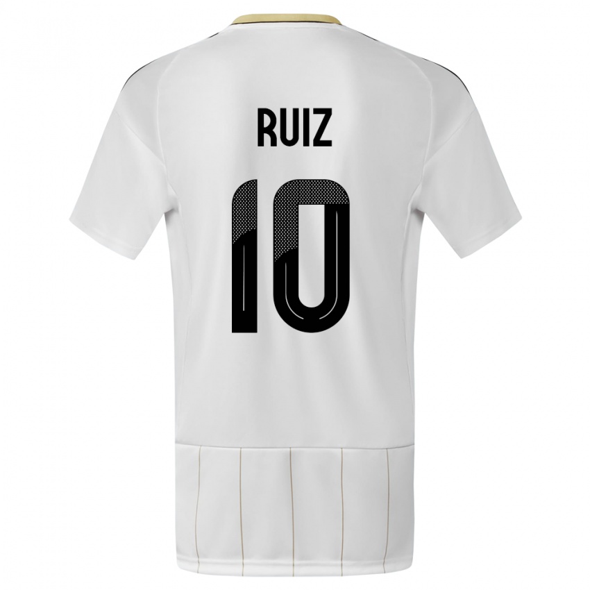 Criança Camisola Costa Rica Bryan Ruiz #10 Branco Alternativa 24-26 Camisa