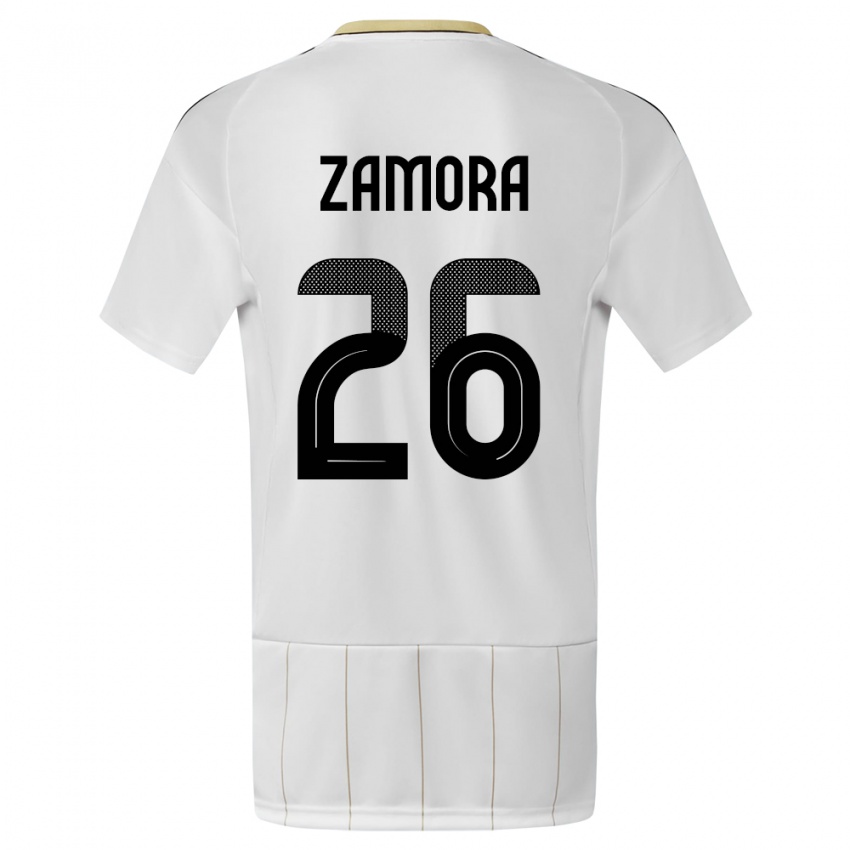 Criança Camisola Costa Rica Alvaro Zamora #26 Branco Alternativa 24-26 Camisa