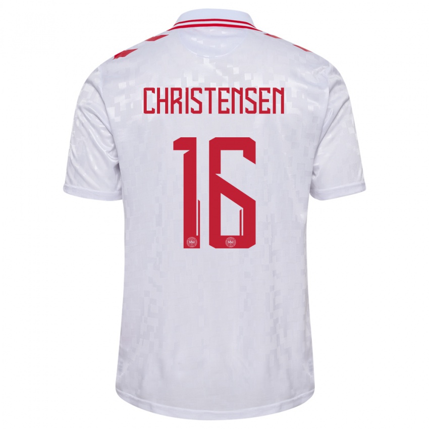 Criança Camisola Dinamarca Oliver Christensen #16 Branco Alternativa 24-26 Camisa