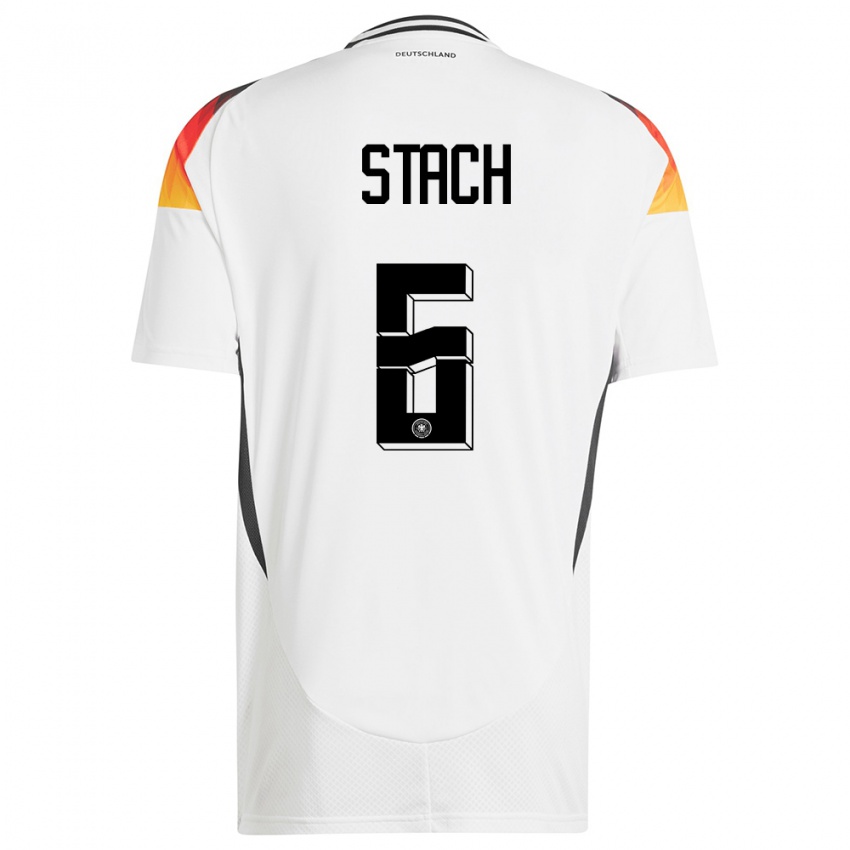 Homem Camisola Alemanha Anton Stach #6 Branco Principal 24-26 Camisa