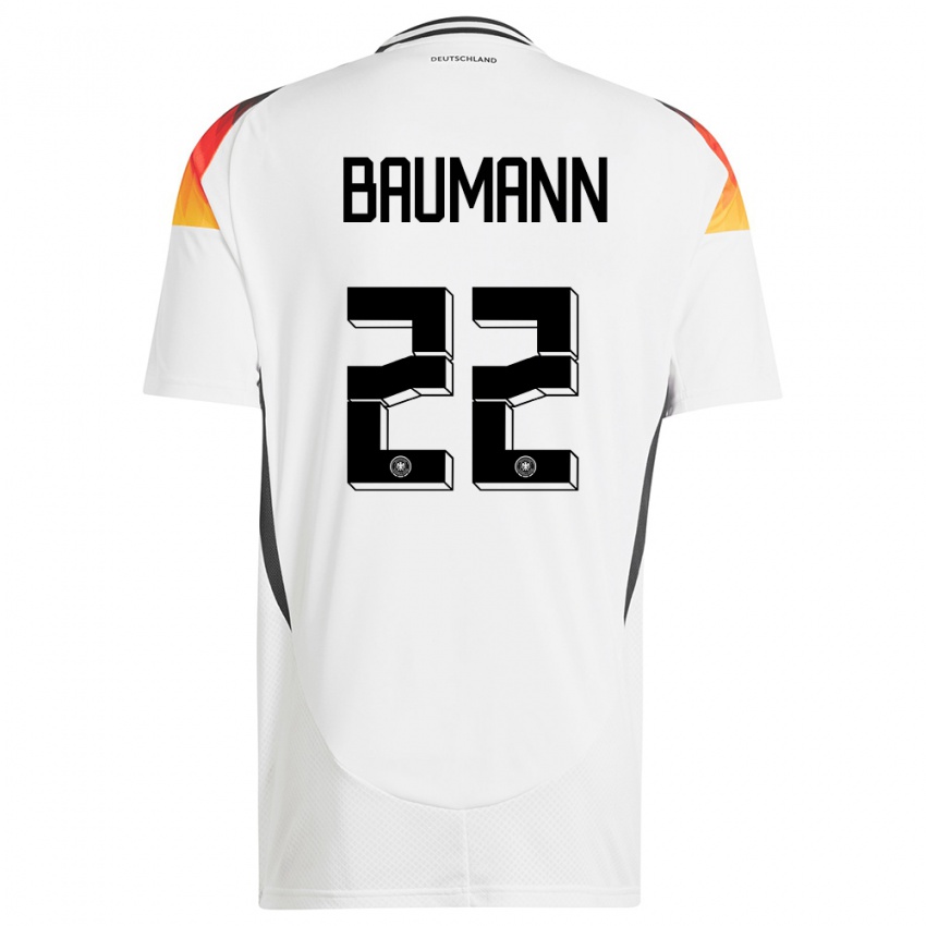 Homem Camisola Alemanha Oliver Baumann #22 Branco Principal 24-26 Camisa