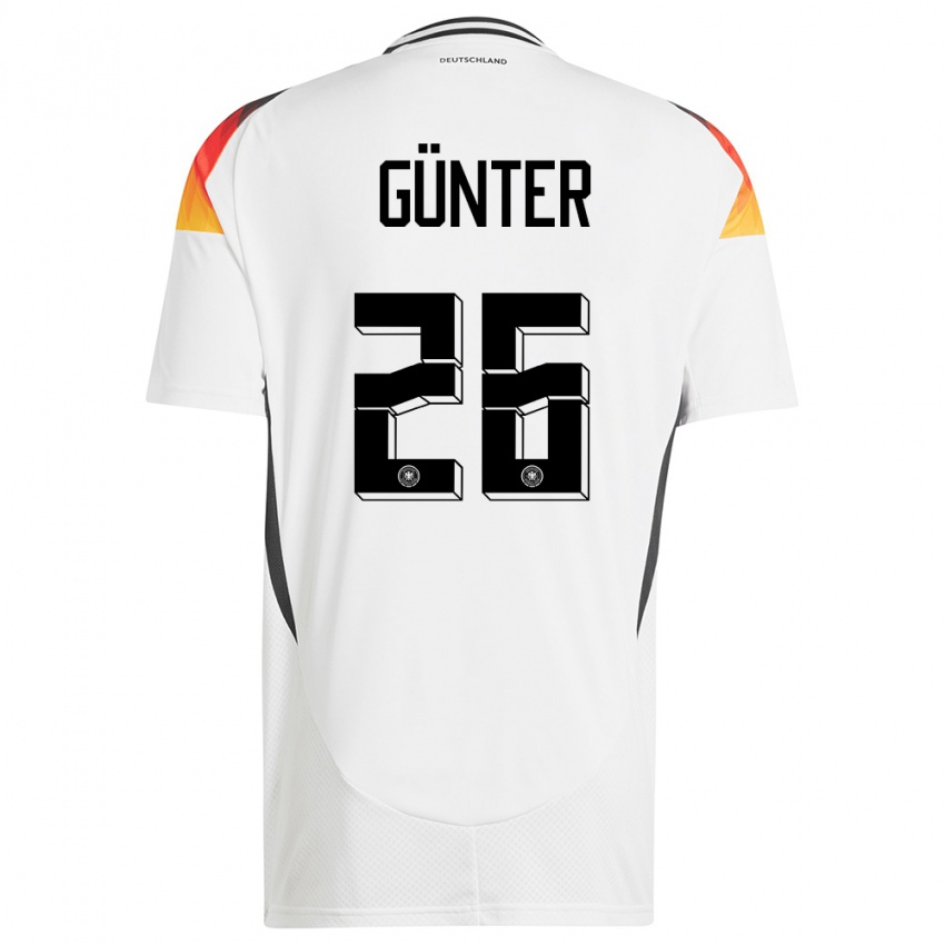 Homem Camisola Alemanha Christian Günter #26 Branco Principal 24-26 Camisa