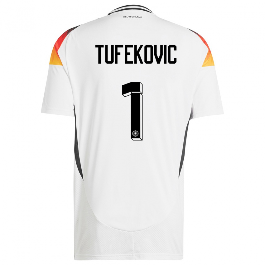 Homem Camisola Alemanha Martina Tufekovic #1 Branco Principal 24-26 Camisa