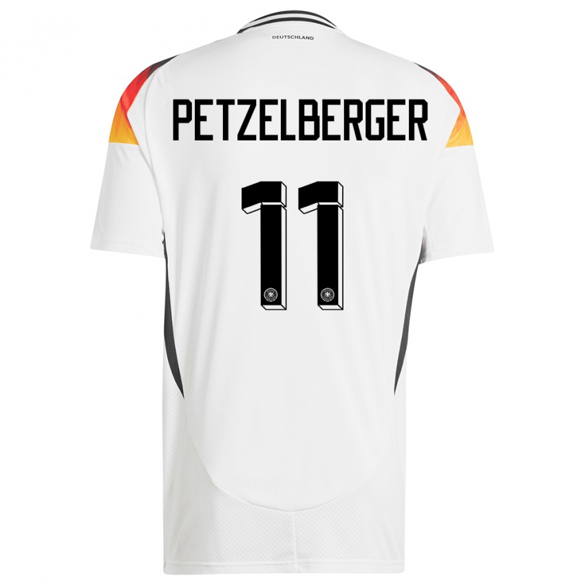 Homem Camisola Alemanha Ramona Petzelberger #11 Branco Principal 24-26 Camisa