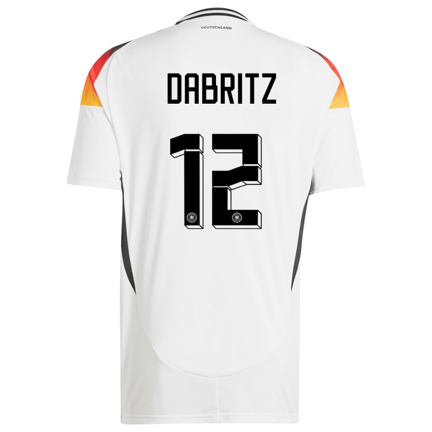 Homem Camisola Alemanha Sara Dabritz #12 Branco Principal 24-26 Camisa